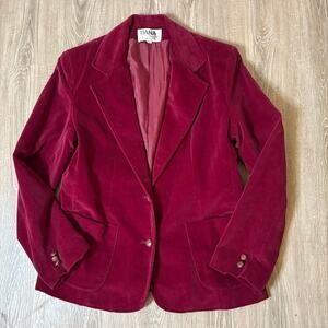 Tiana Creations Red Velvet Sz M/ L– Holiday Party Jacket Cotton Velvet